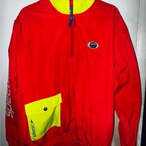 Speedo Red and Yellow Windbreaker Jacket